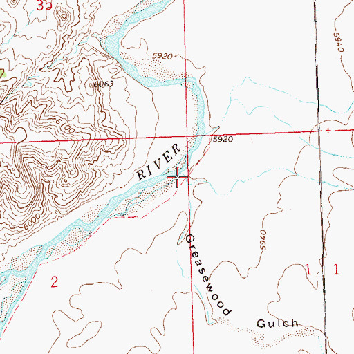 Topographic Map of Greasewood Gulch, CO