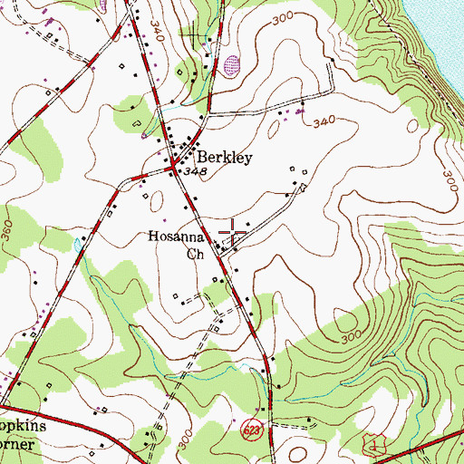 Topographic Map of Hosanna Cemetery, MD
