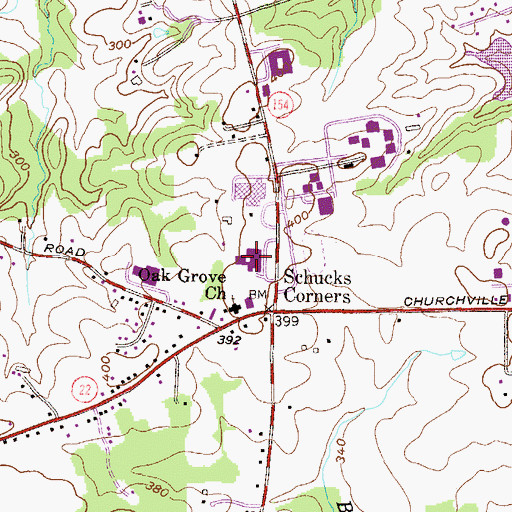 Topographic Map of John Archer School, MD