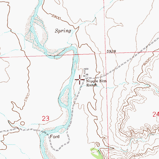 Topographic Map of Nipple Rim Ranch, CO