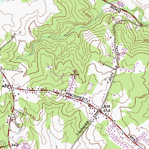Topographic Map of Knollwood, MD