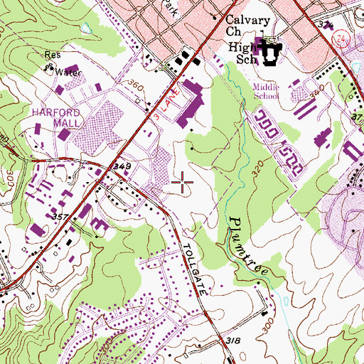 Topographic Map of Lindill Estates, MD