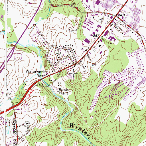 Topographic Map of Locust Knoll, MD