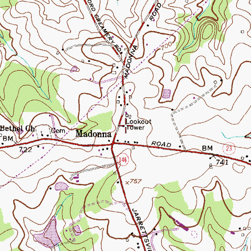Topographic Map of Madonna Ranger Station, MD