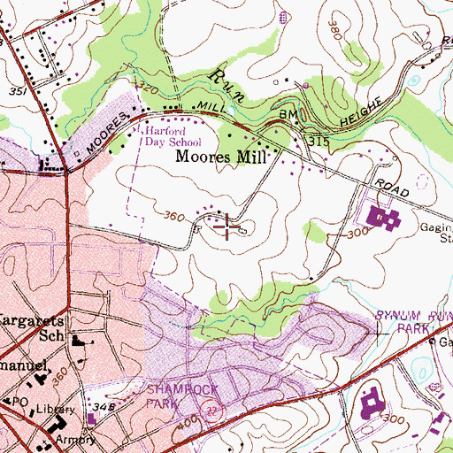 Topographic Map of Majors Choice, MD