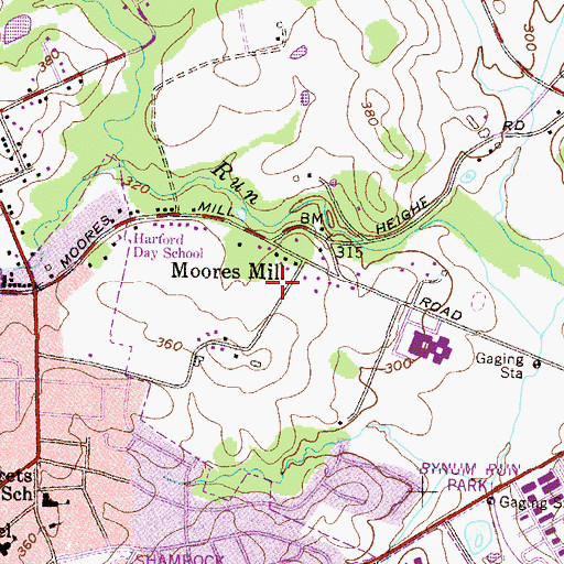 Topographic Map of Majors Choice Park, MD