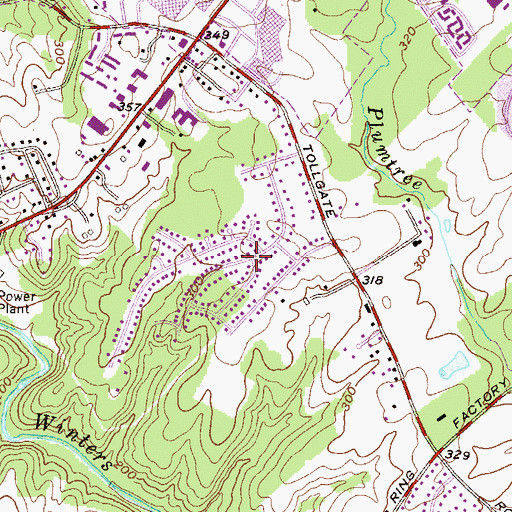 Topographic Map of Maryland Ponderosa, MD