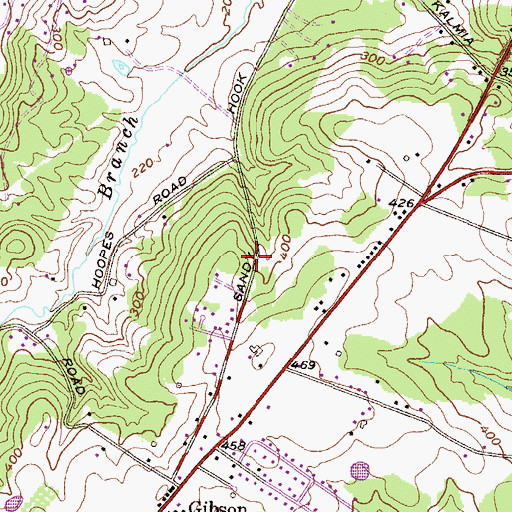 Topographic Map of Mechanicsville (historical), MD