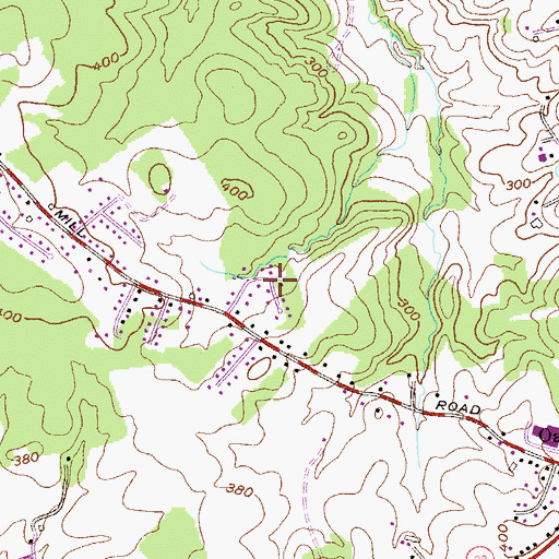 Topographic Map of Moorland, MD
