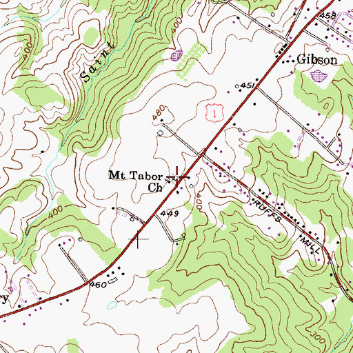 Topographic Map of Mount Tabor Cemetery, MD