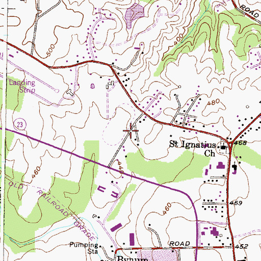 Topographic Map of Old Dixie Manor, MD