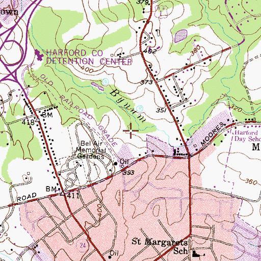 Topographic Map of Old Fields, MD