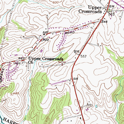 Topographic Map of Orchard Lakes, MD