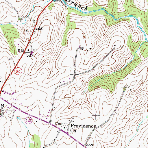 Topographic Map of Perry Hall Estates, MD