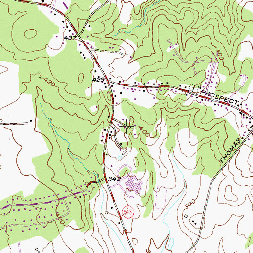 Topographic Map of Pine Crest, MD