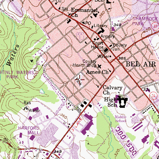Topographic Map of Plum Tree Park, MD