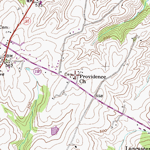 Topographic Map of Providence Methodist Cemetery, MD