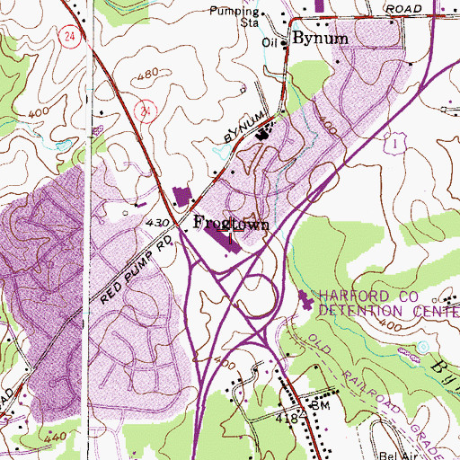 Topographic Map of Rock Spring Shopping Center, MD