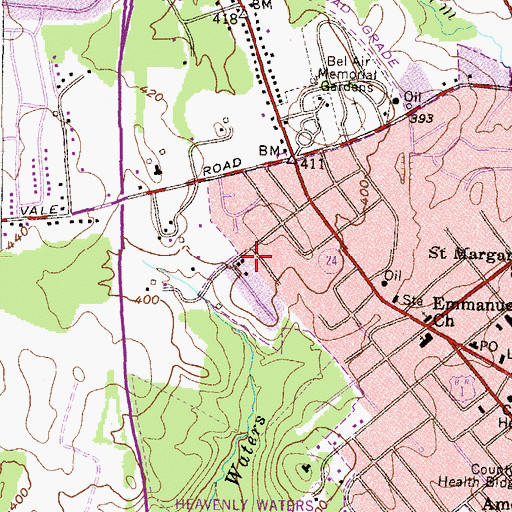 Topographic Map of Roland Heights, MD