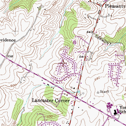 Topographic Map of Round Acres, MD