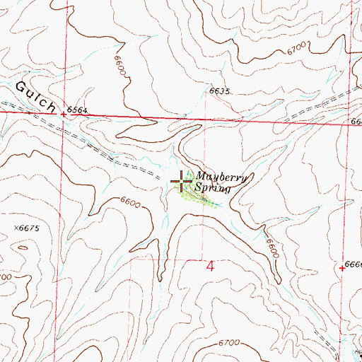 Topographic Map of Mayberry Spring, CO
