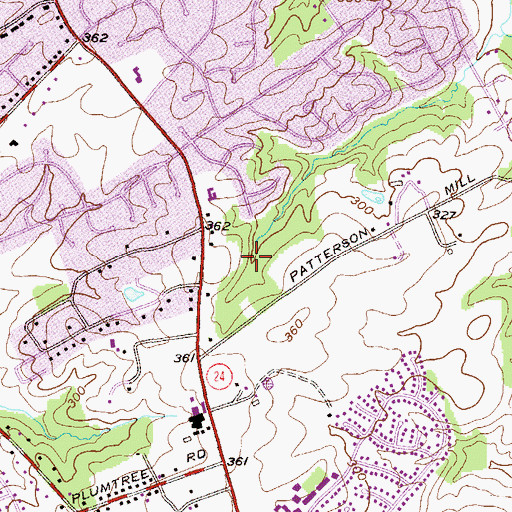 Topographic Map of Sable Woods, MD