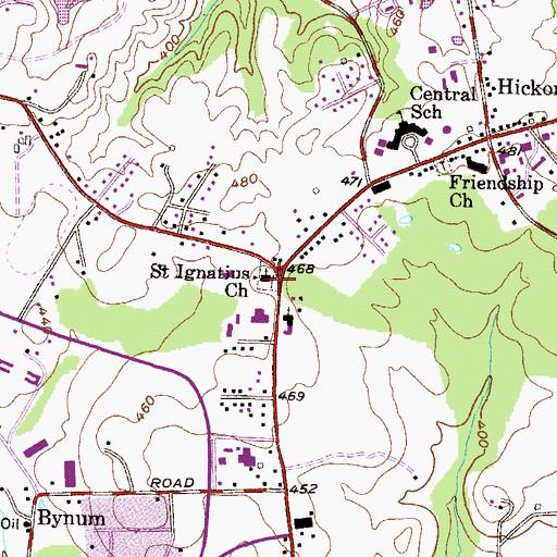 Topographic Map of Saint Ignatius Catholic Cemetery, MD