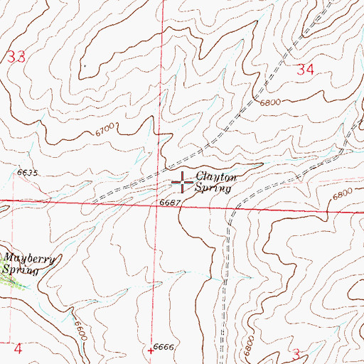 Topographic Map of Clayton Spring, CO