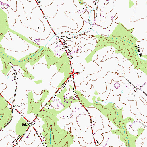 Topographic Map of Shucks Corners, MD