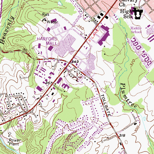 Topographic Map of Silver Spring Heights, MD