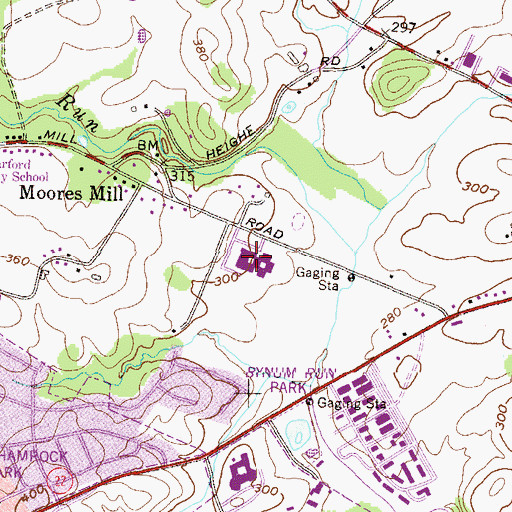 Topographic Map of Southampton Middle School, MD