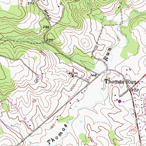 Topographic Map of Thomas Run Methodist Church, MD