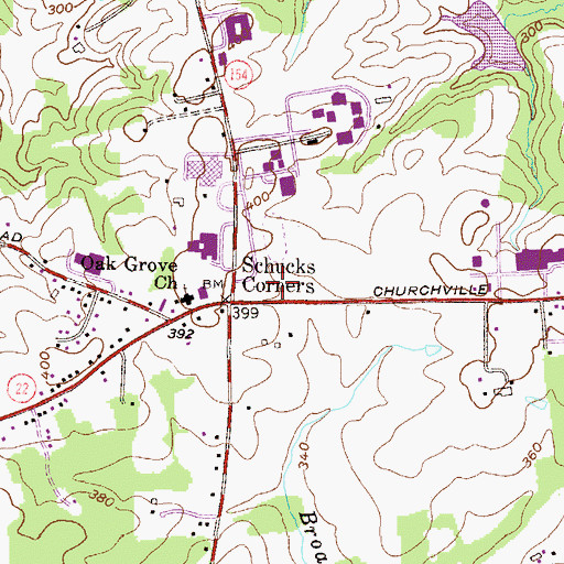 Topographic Map of Thomas Run Park, MD