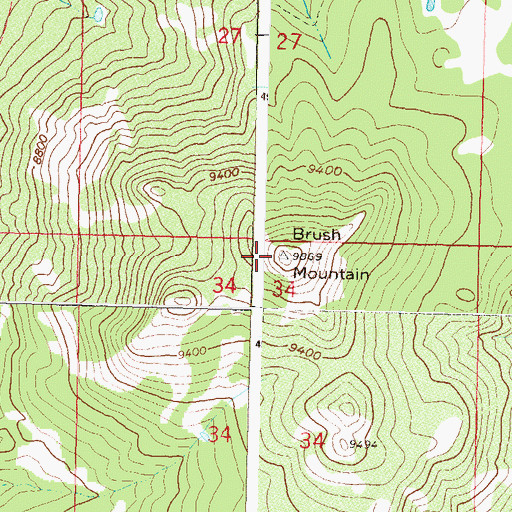 Topographic Map of Brush Mountain, CO