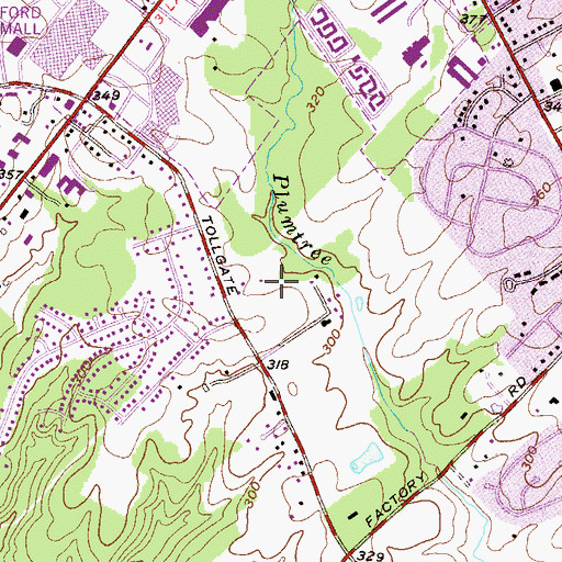 Topographic Map of Tollgate Estates, MD