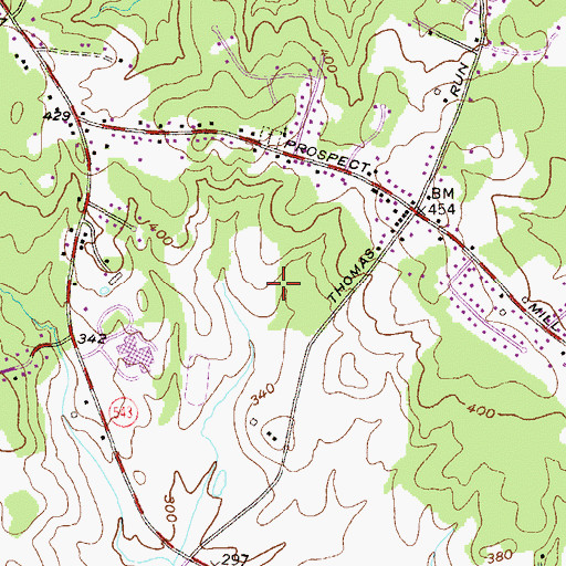 Topographic Map of Village of Thomas Run, MD