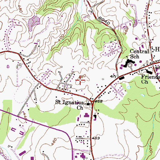 Topographic Map of Voshelle, MD