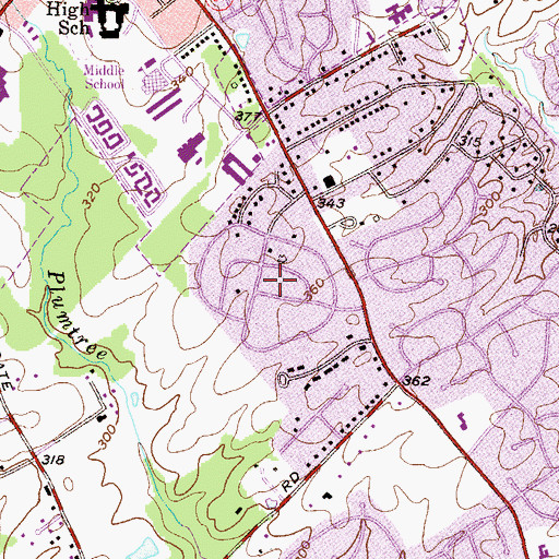 Topographic Map of Wakefield Meadows, MD