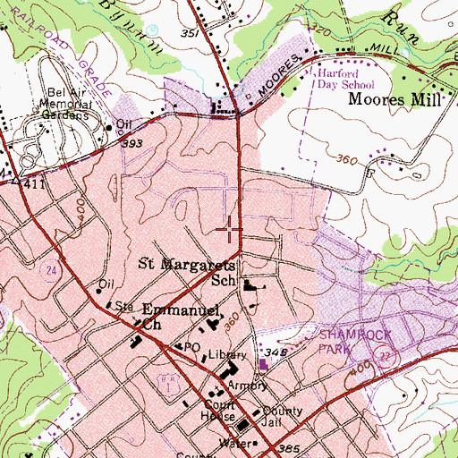 Topographic Map of Wellington Woods, MD
