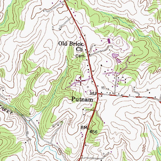 Topographic Map of Baldwin Hills, MD