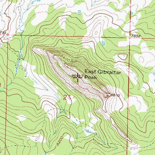 Topographic Map of East Gibraltar Peak, CO