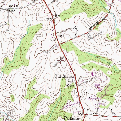 Topographic Map of Clear Spring Estates, MD