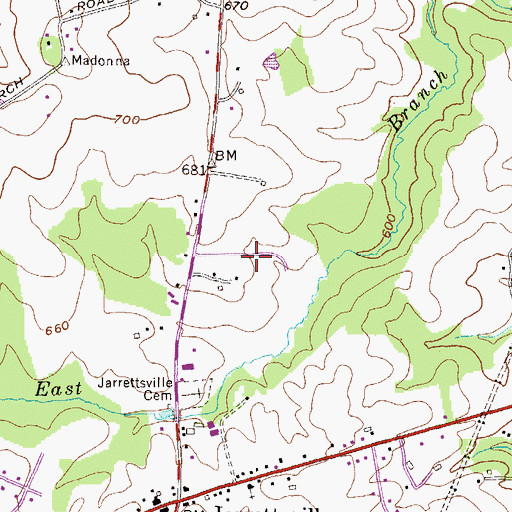 Topographic Map of Clover Field, MD