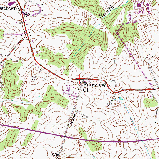 Topographic Map of Fairview African Methodist Episcopal Cemetery, MD