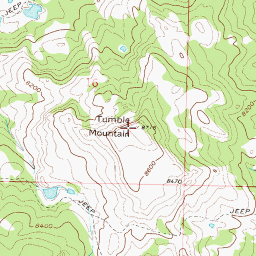 Topographic Map of Tumble Mountain, CO