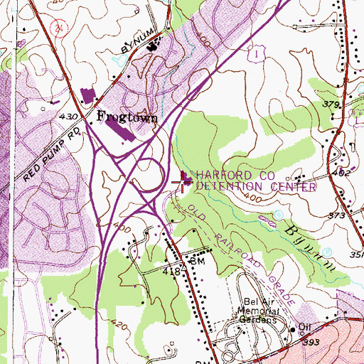 Topographic Map of Harford County Detention Center, MD