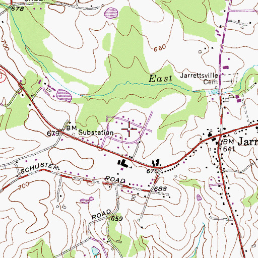 Topographic Map of Harford Downs, MD