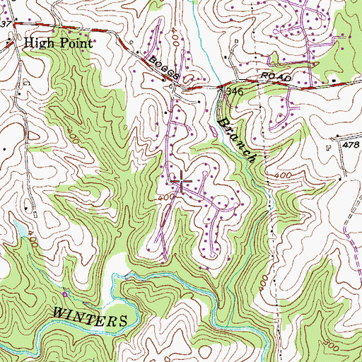 Topographic Map of High Point Manor, MD