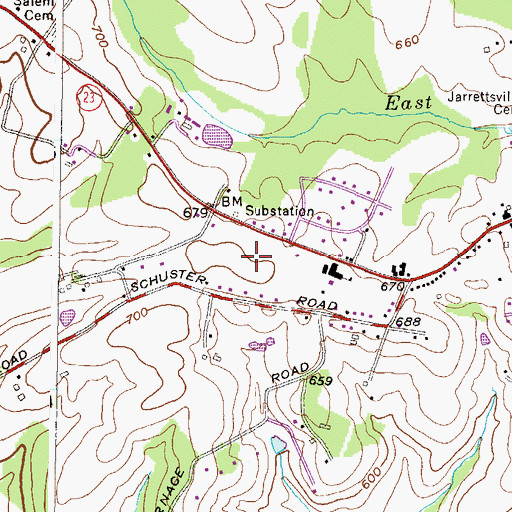 Topographic Map of Jarrettsville Recreation Complex, MD