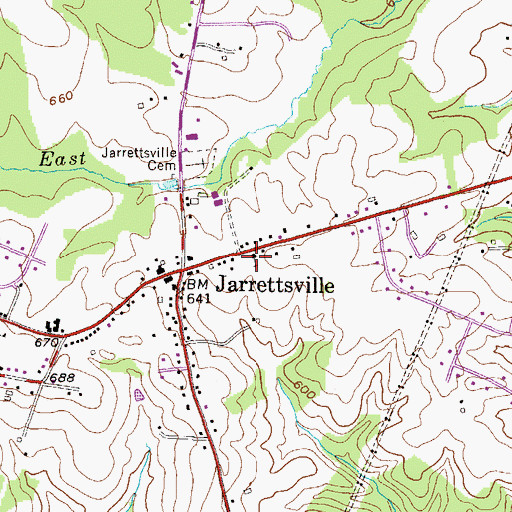 Topographic Map of Jarrettsville United Methodist Church, MD